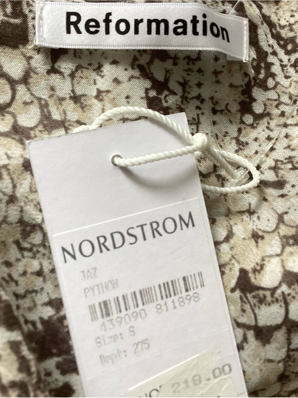 Reformation NEW Runaround Wrap Dress Python NWT Sm - Picture 7 of 8